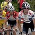 Frank et Andy Schleck pendant la quinzi�me �tape du Tour de France 2008